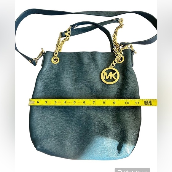 Michael Kors Jet Set Leather Shoulder Bag Navy Blue - Picture 3 of 9